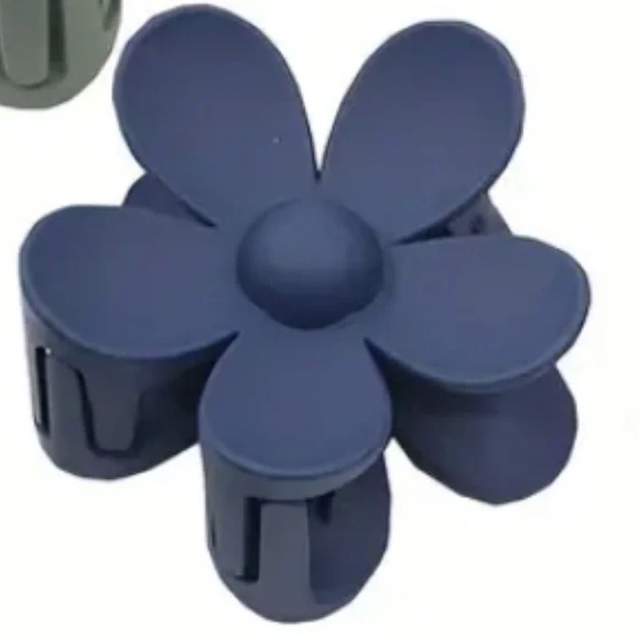 Navy Blue Flower Claw Clip - Picture 1 of 2